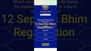 KBC BHIM Registration Question 12 Sep|Golden Week Question|#kbcshorts|TechtipsTrust