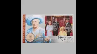 2000 The Queen Mother 100th Birthday Gibraltar Crown Coin Cover - Benham First Day Cover Signed UK