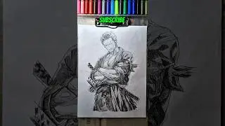 Drawing ZORO from onepiece ! #onepiece #zoro #anime #shorts