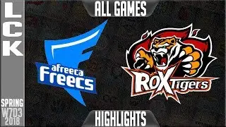 AFS vs ROX Highlights ALL GAMES | LCK Week 7 Spring 2018 W7D3 | Afreeca Freecs vs ROX Tigers