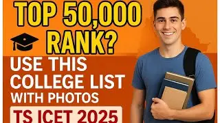 Top 50,000 Rank in TS ICET 2025? Must Watch College List #tsicet #icet2025 #icetexam #icetresults