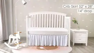 Biloban Crib Skirt - Dust Ruffle with Lovely Pompoms