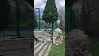 10 foot tennis court/basketball court for repeat customer Bethlehem fence #fencebuild