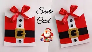 Santa Card/Santa Clause Greeting Card/Santa Suit Card/How to make Santa Greeting Card/Christmas Card