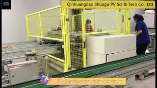 180 degree turnover conveyor of solar panel production line#solarpanelmakingmachine