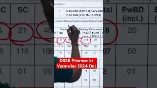 DSSSB pharmacist vacancy 2024 || pharmacist recruitment 2024 || pharmacy jobs