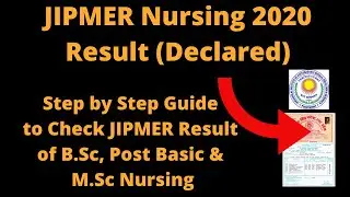 JIPMER Nursing 2020 Result (Declared) -How to Check JIPMER Result of B.Sc, Post Basic & M.Sc Nursing