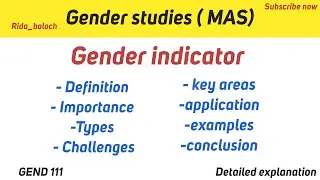 What Are Gender Indicators? | Understanding Gender Equality with Real Examples | Rida Baloch