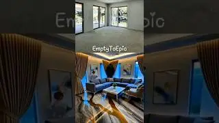 EmptyToEpic on Concrete &ndash; INSANE Modern Marble Gold Epoxy Living Room! ✨🏛️ #shorts