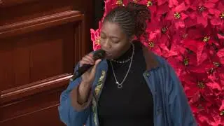 Humber Music students perform a song titled 'Driving Home for Christmas' at Queen's Park