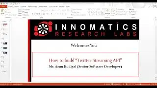 Workshop on Twitter Streaming API Day - 1 | Full Stack Development | Innomatics Research Labs