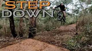 Building a super fun Step-down on my backyard trails!