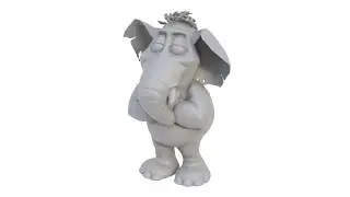 3D model of a cartoon elephant figurine. Superhive, CGtrader (without sound)