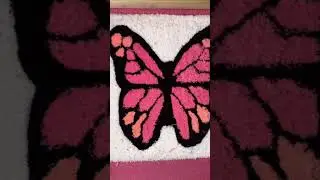 Tufted Butterfly rug making asmr round rugs usa #shorts #asmr #asmrvideo simji rugs shorts