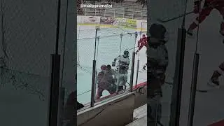 Hit by Julien Davis of the Chatham-Kent Cyclones.  #2024OHLDraft #ohldraft #hockey