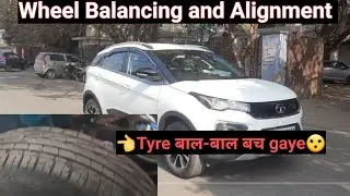 Nexon Wheel Balancing and Alignment🚘 Tyre ye kaise ho gaye?😮