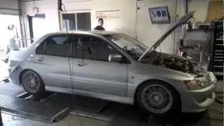 Evo 2.3l FP black racegas K.P. Tuning dyno
