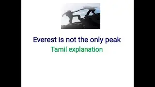 Everest is not the only peak-tamil summary of poem-11th std