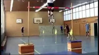 World record high jump by stilts 2,62 m (Lars Oetken, Lunen Germany, 01/2011) - Slow