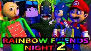 ДРУЗЬЯ РАДУГИ Глава 1 ПРОТИВ СОНИКА МАРИО БАЛДИ СТИВА ИСПЫТАНИЕ Roblox Ночь 2 Анимация Minecraft