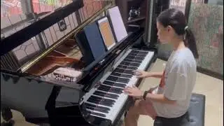 Golden Piano and Singing Cover by Momo