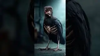 BONE CHILLER: Skull-Headed Crow  #darkfantasyart #supernaturalcreatures  #eerieatmosphere