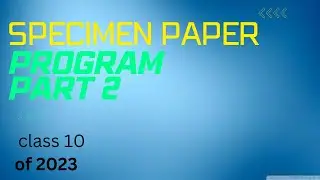 Icse class 10 computer speciman paper program solution   in java