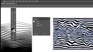 Wavy Op Art Line using Blends, Warps, and Warping Tools in Adobe Illustrator