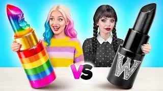Black Food VS Rainbow Food Challenge | Food Battle by Multi DO Girls