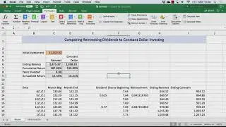 The Power of Dividend Reinvestment in Excel (Total Return vs. Constant Dollar)