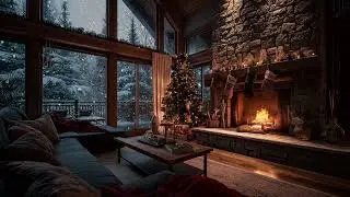 ❄️ Peaceful Winter Cabin | Gentle Christmas Music & Crackling Fire Ambience