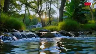 Morning Calm &mdash; Forest River Water Sounds & Soft Piano | 3 Hours