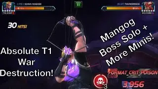 Hawkeye is a BEAST in T1 War! Mangog Boss Solo, Minibosses, + More! -Mcoc
