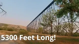The Tallest And Longest Steel Viaduct Train Bridge In The World! Lethbridge, Alberta