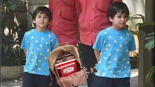 Taimur Ali khan happily returning from his school!!!