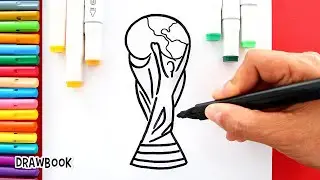 How to Draw The WORLD CUP TROPHY easy! (step by step)
