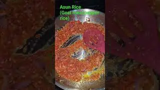 Goat meat,pepper, spices,use the Goat stock to cook the rice.simple and delicious.