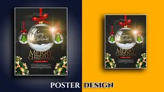 POSTER DESIGN  |  Christmas Poster Design in Photoshop CC