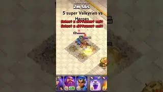 All heroes vs 5 Super Valkyries 💪#clashofclans #gaming #coc#shorts