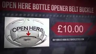 Open Here Bottle Opener Belt Buckle