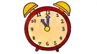 How to draw an alarm clock | Alarm clock drawing | Clock drawing step by step |