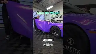 Wrapping this Audi R8 in Super Gloss Royalty Purple 👑 💜 #asmr #asmrsounds #wrap #carwrap #vinylwrap
