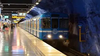 Stockholms Tunnelbana C20, C6H and C14 in 2018 at Axelsberg, Telefonplan and T-Centralen