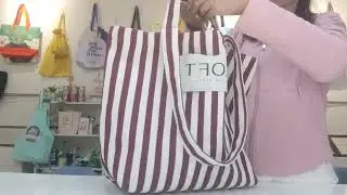 Cotton Fabric Tote Bag With Custom Logo Embroidery Natural Extra Large Canvas Tote Bag