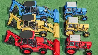 Mini Tractors With Colors - Manuring With CAT BACKHOE LOADERS - Farming Simulator 22