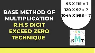 Base method of multiplication -  RHS digits exceeds zero's in the Base | Vedic Math Trick