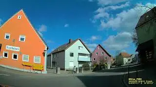 D: Markt Schopfloch. Landkreis Ansbach. Rundfahrt durch die Ortsmitte. April 2023