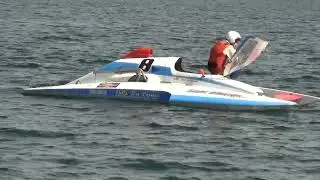 1000 Islands Regatta 2013 Hydroplanes arriving to and  leaving from the pits as well as pit activity