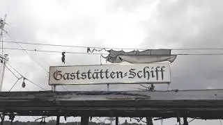 Brandstiftung am  Gastst&auml;tten-Schiff im Rostocker Stadthafen