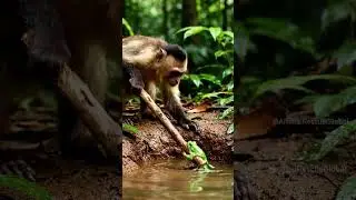 Monkey Saves Frog from Flooded Hole 🐒🐸 | Nature&rsquo;s Smartest Rescue | @AnimalRescueGlobal #animals